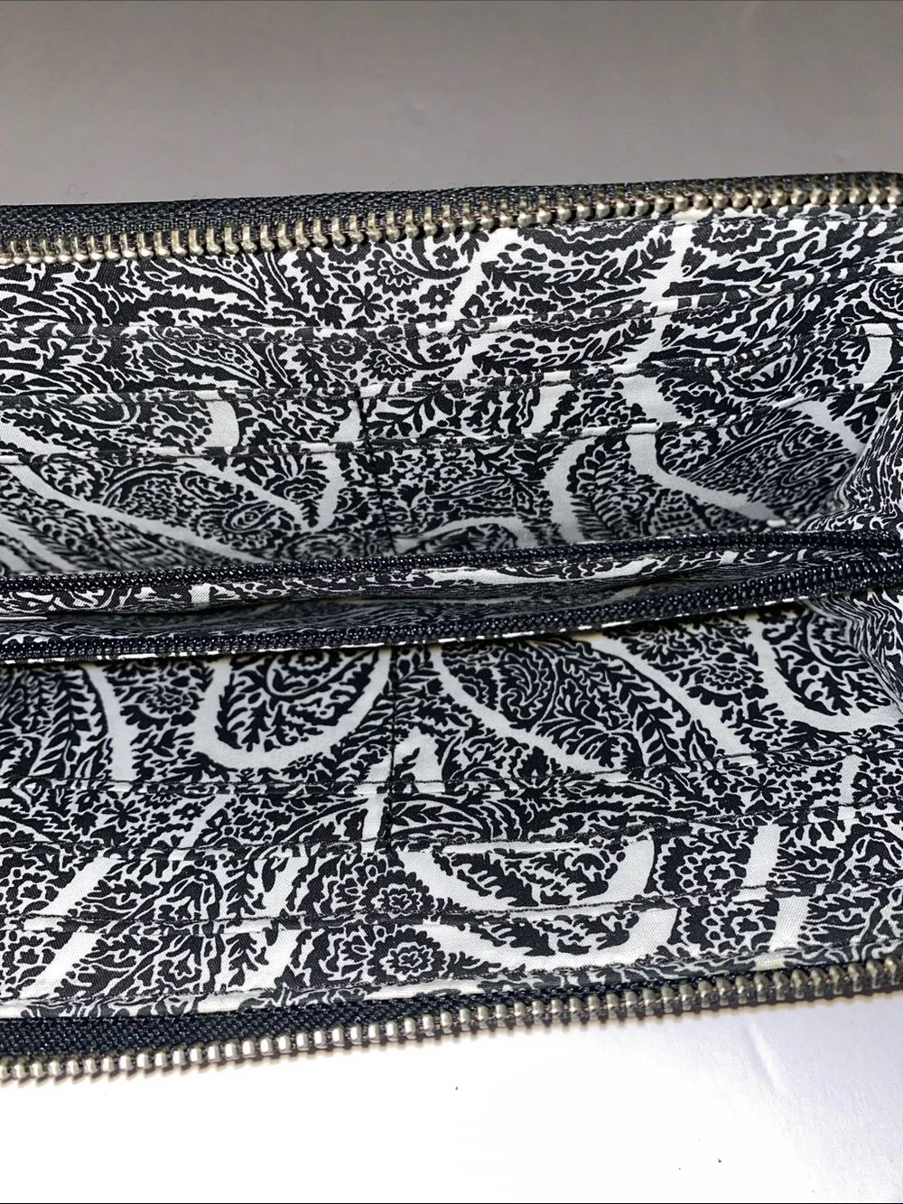 Vera Bradley Wallet Leather Sycamore Black RFID Accordion Wristlet